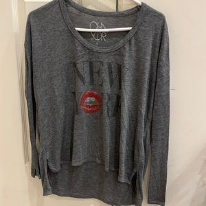 Chasor grey long sleeve shirt. New York on front . Size small